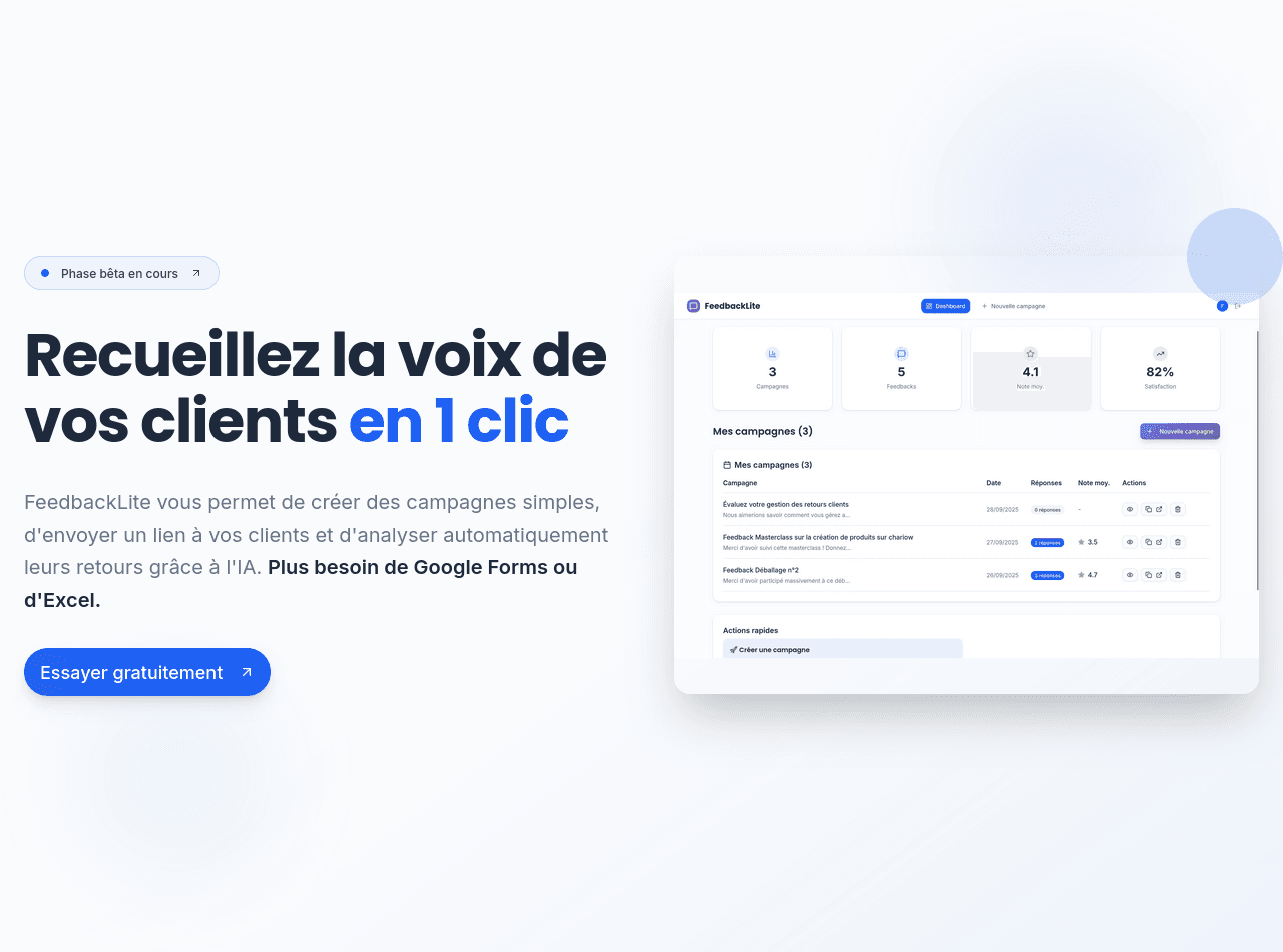 Eazy FeedbackLite - Collecte de Feedbacks IA