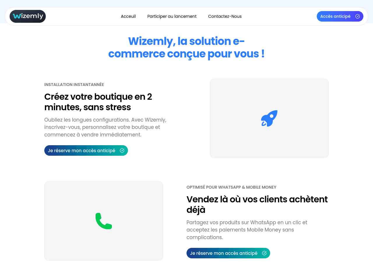 Wizemly - Plateforme SaaS E-commerce